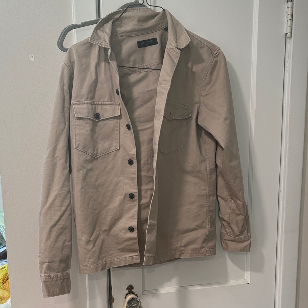 All Saints Men's Tan Button-Up Jacket Size L